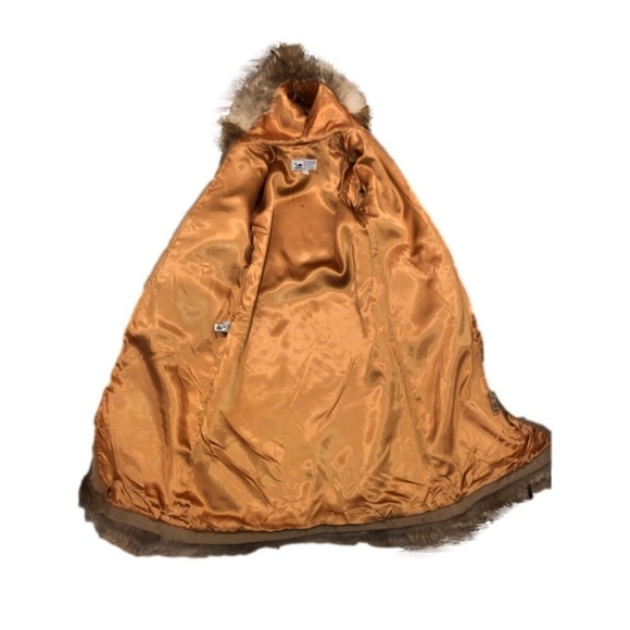 𝅺Vtg Inuvik Virgin Wool & Fur Trim Beige Full Length Parka Sz 12 / M - Picture 5 of 15